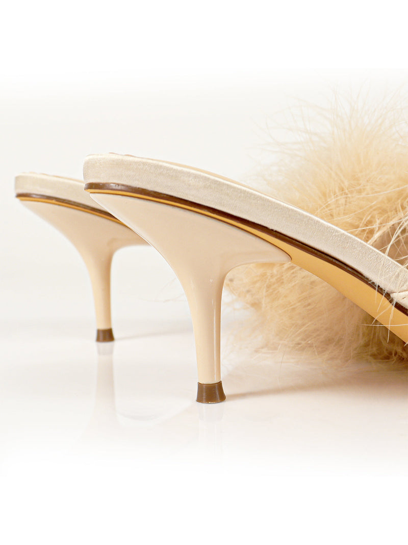 Luxor Feather Mule - Champagne