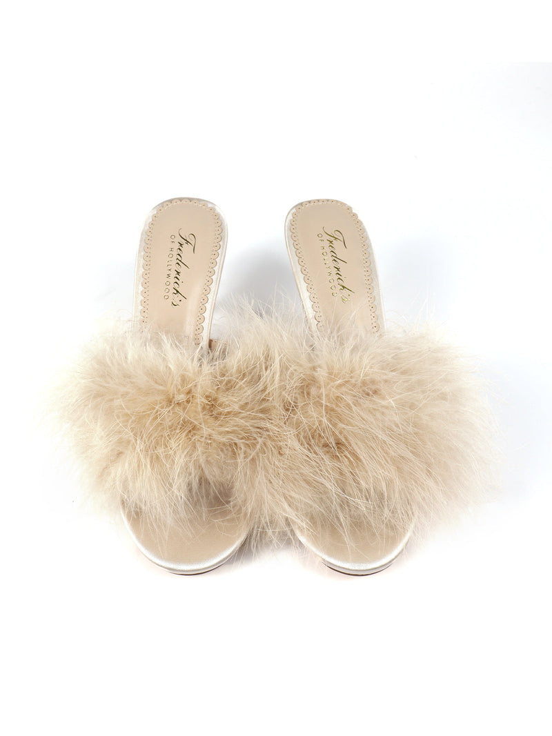 Luxor Feather Mule - Champagne