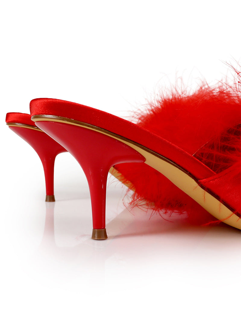 Luxor Feather Mule - Red