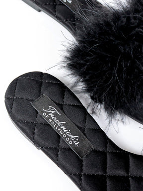 Maxim Feather Flat Sandal - Black