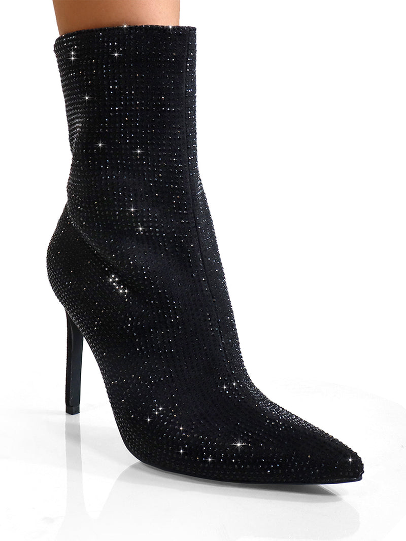 Nadia Rhinestone Booties - Frederick's of Hollywood
