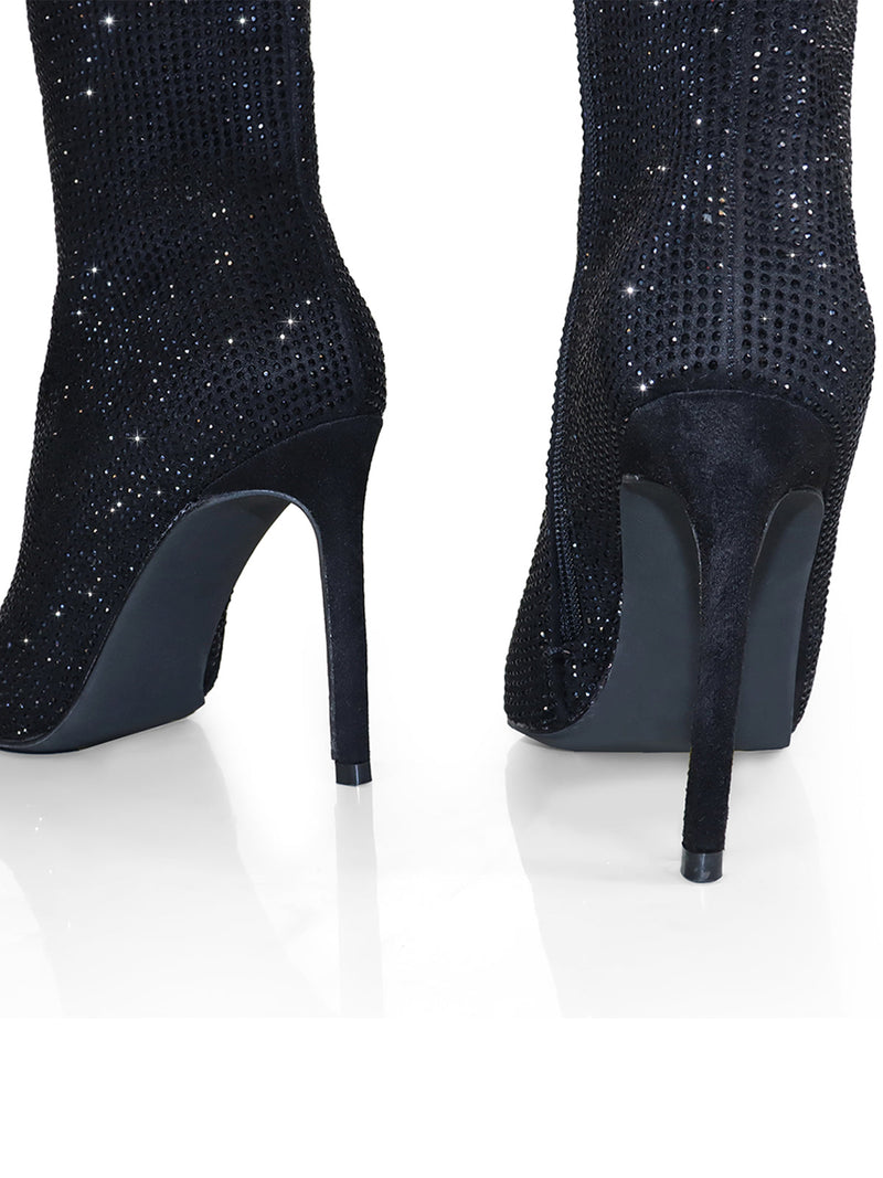 Nadia Rhinestone Booties - Frederick's of Hollywood