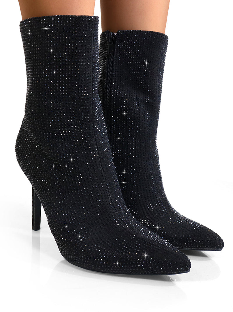 Nadia Rhinestone Booties - Frederick's of Hollywood