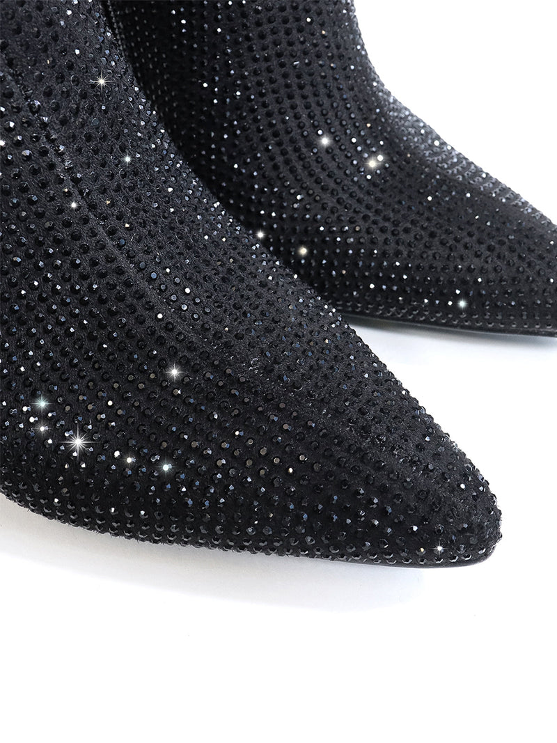 Nadia Rhinestone Booties - Frederick's of Hollywood