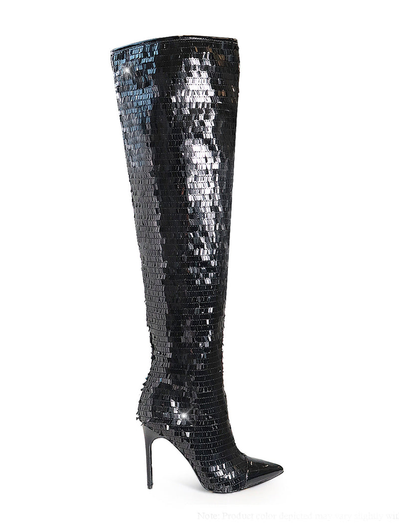Vitoria Sequin Knee High Boots