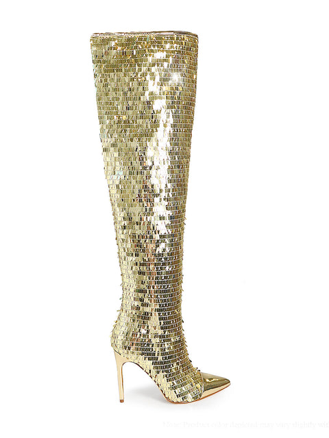 Vitoria Sequin Knee High Boots