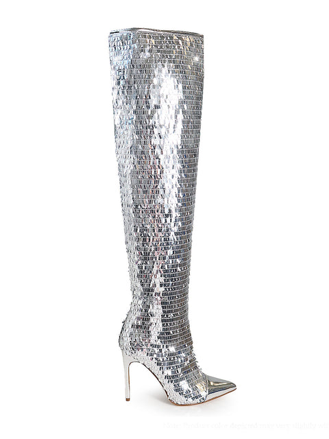 Vitoria Sequin Knee High Boots