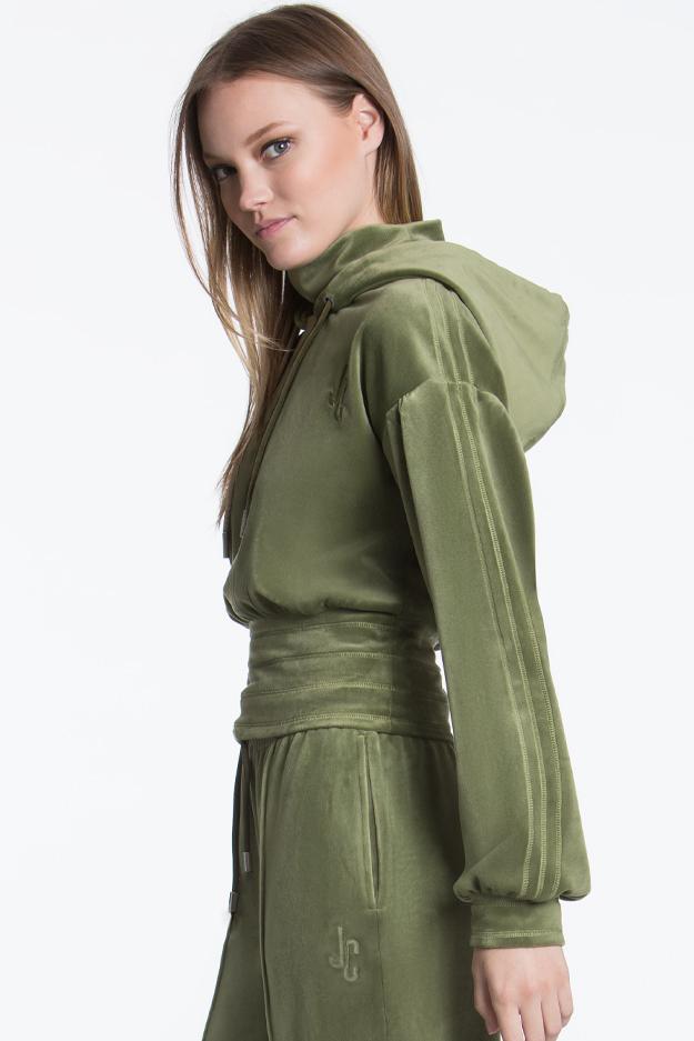 Balloon-Sleeve Mockneck Hoodie