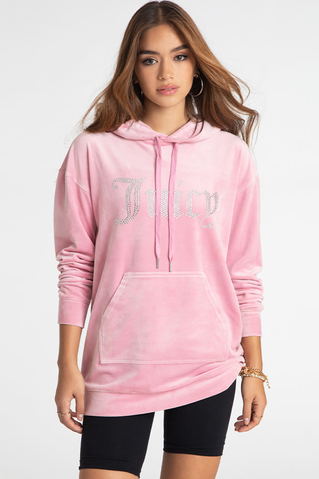 Big Bling Velour Hoodie Dress