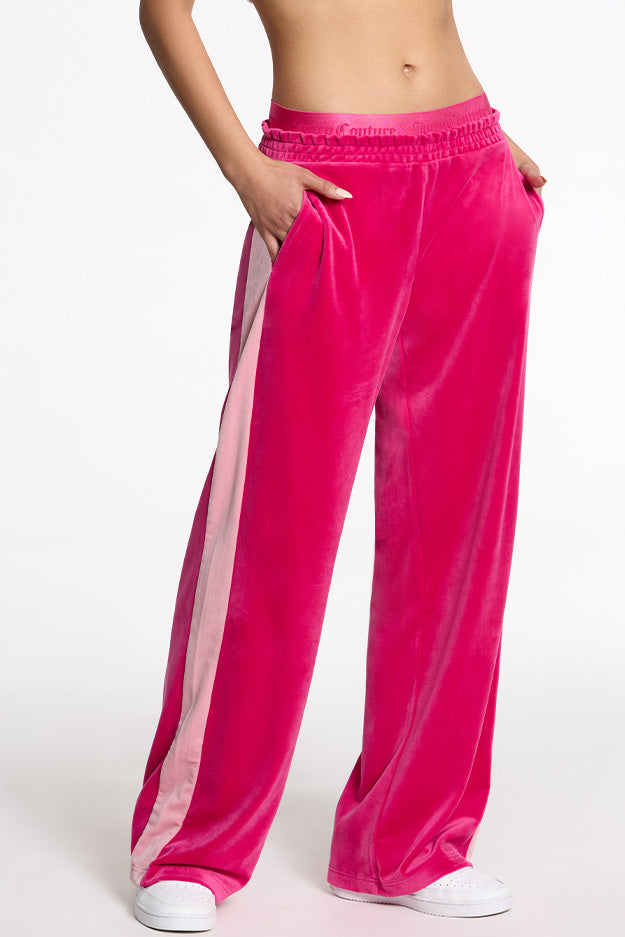 Double Waistband Velour Track Pant