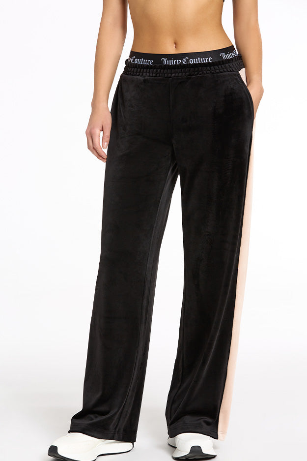 Double Waistband Velour Track Pant