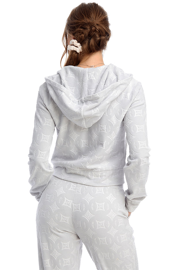 Embossed Velour Hoodie