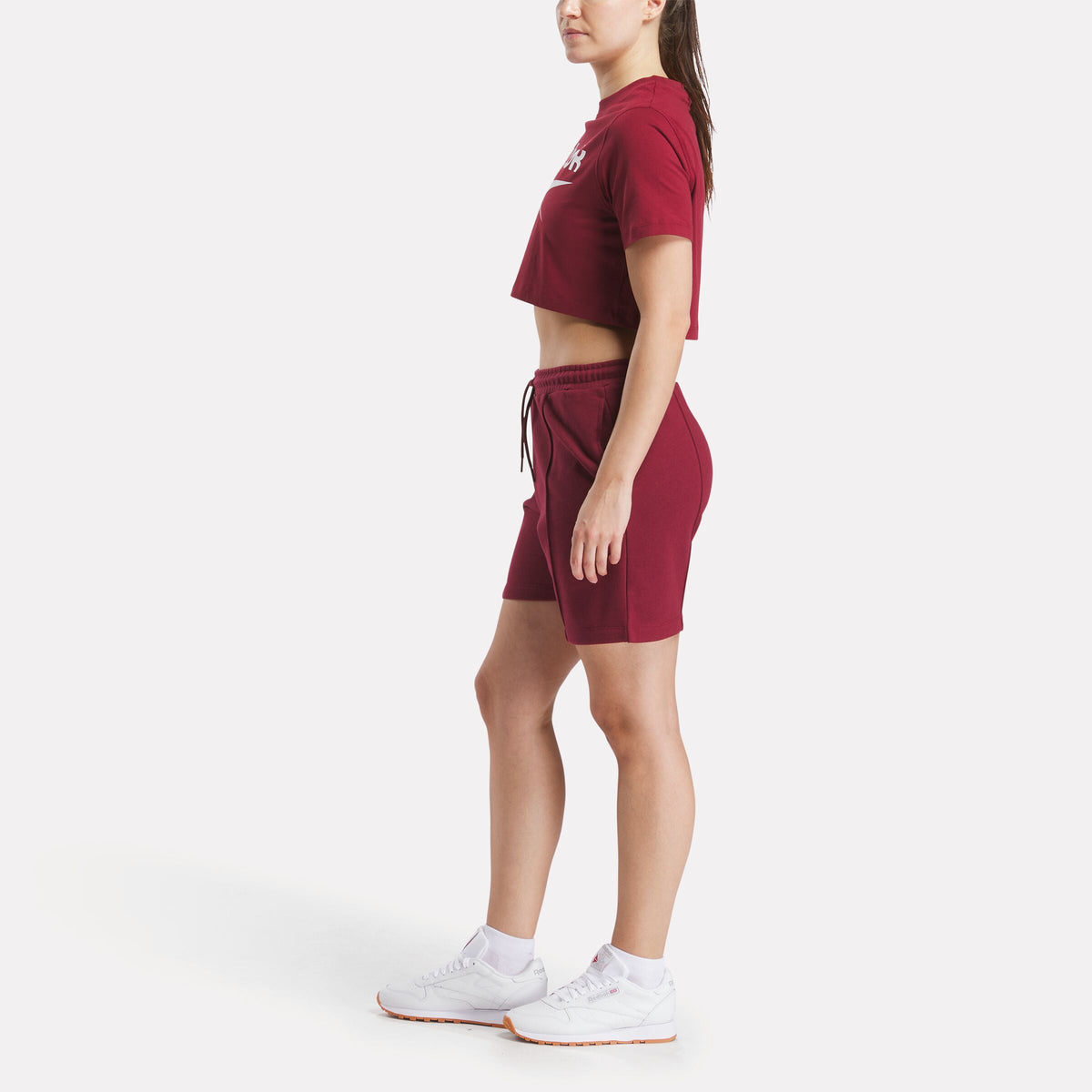Women's Two-Color Logo Crew Cropped Short Sleeve Tee