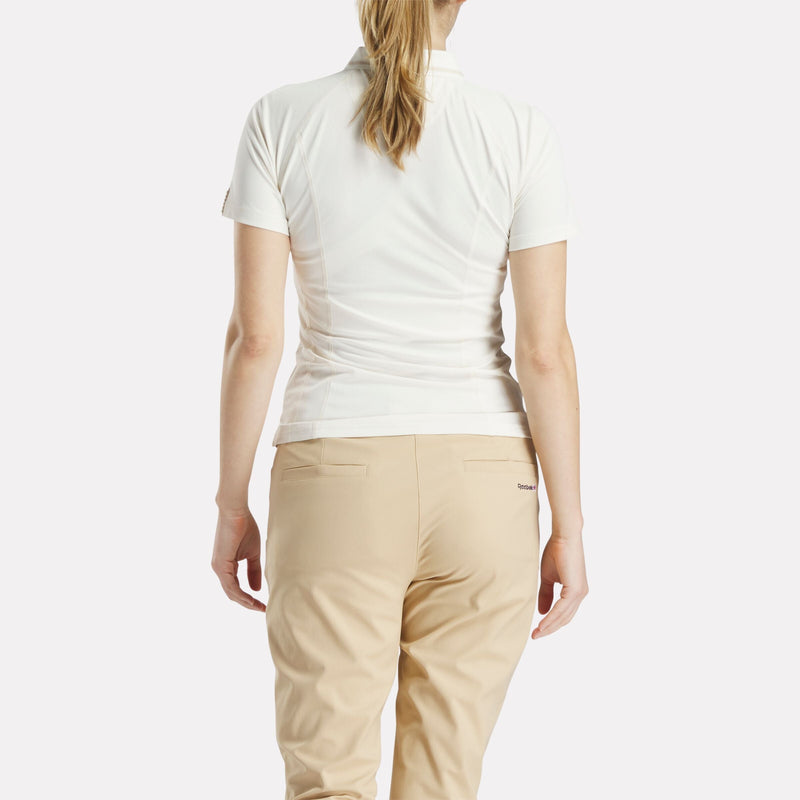 Women's Short Sleeve Zip Bodycon Golf Polo Shirt