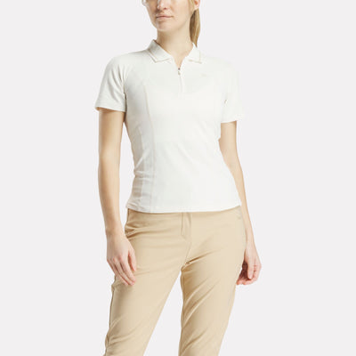 Women's Short Sleeve Zip Bodycon Golf Polo Shirt