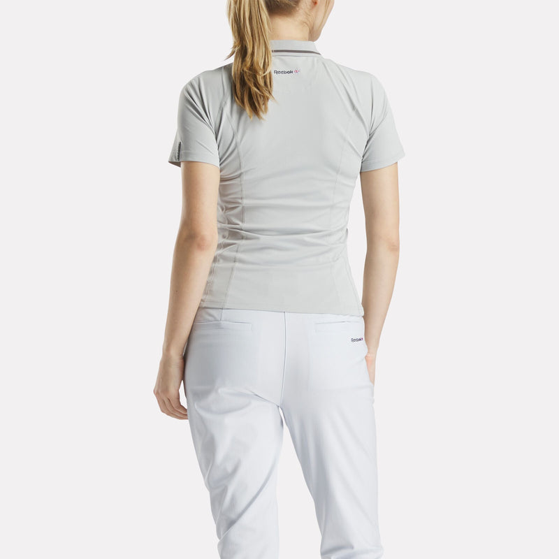 Women's Short Sleeve Zip Bodycon Golf Polo Shirt