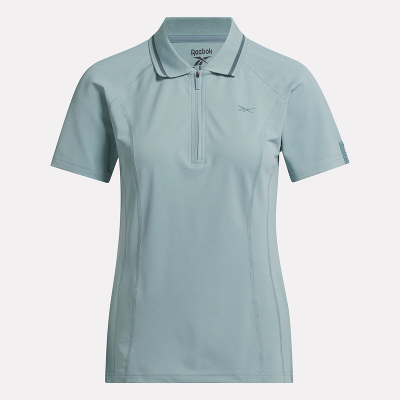 Women's Short Sleeve Zip Bodycon Golf Polo Shirt
