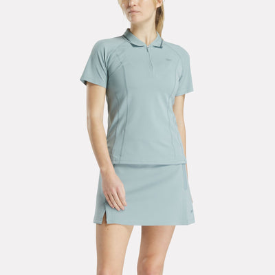 Women's Short Sleeve Zip Bodycon Golf Polo Shirt