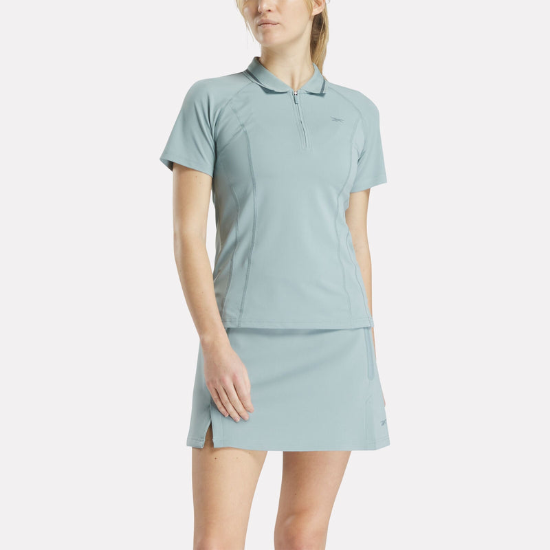 Women's Short Sleeve Zip Bodycon Golf Polo Shirt