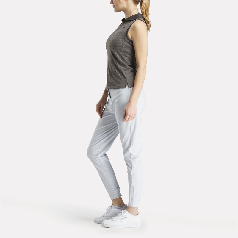 Women's Sleeveless Tonal Vector Jacquard Golf Polo Shirt