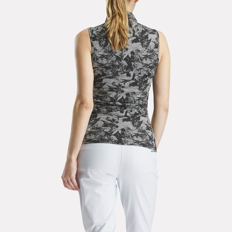 Women's Sleeveless Mock Neck Golf Top - Vector Abstract Print