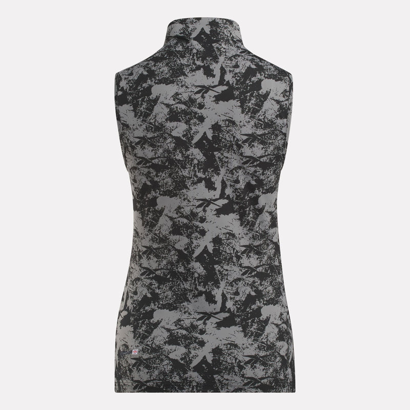 Women's Sleeveless Mock Neck Golf Top - Vector Abstract Print