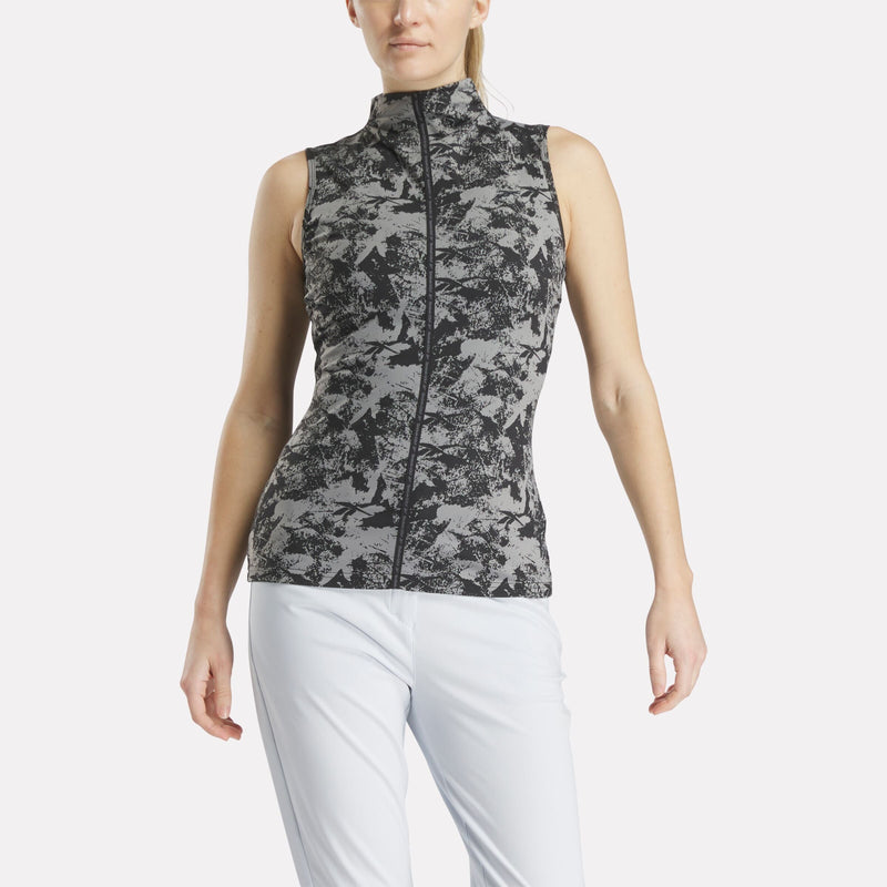 Women's Sleeveless Mock Neck Golf Top - Vector Abstract Print