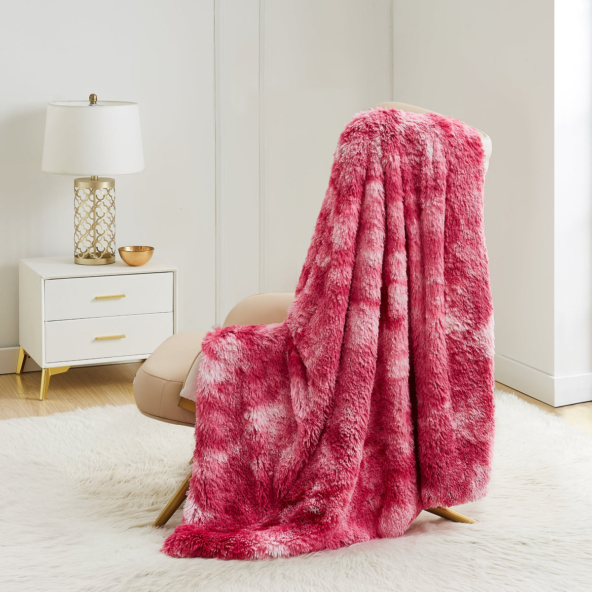 Shaggy Faux Fur Plush Blanket