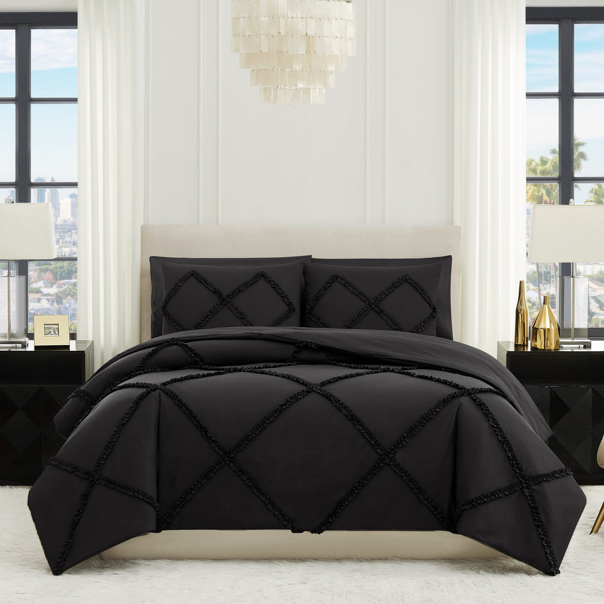 Diamond Ruffle Comforter Set