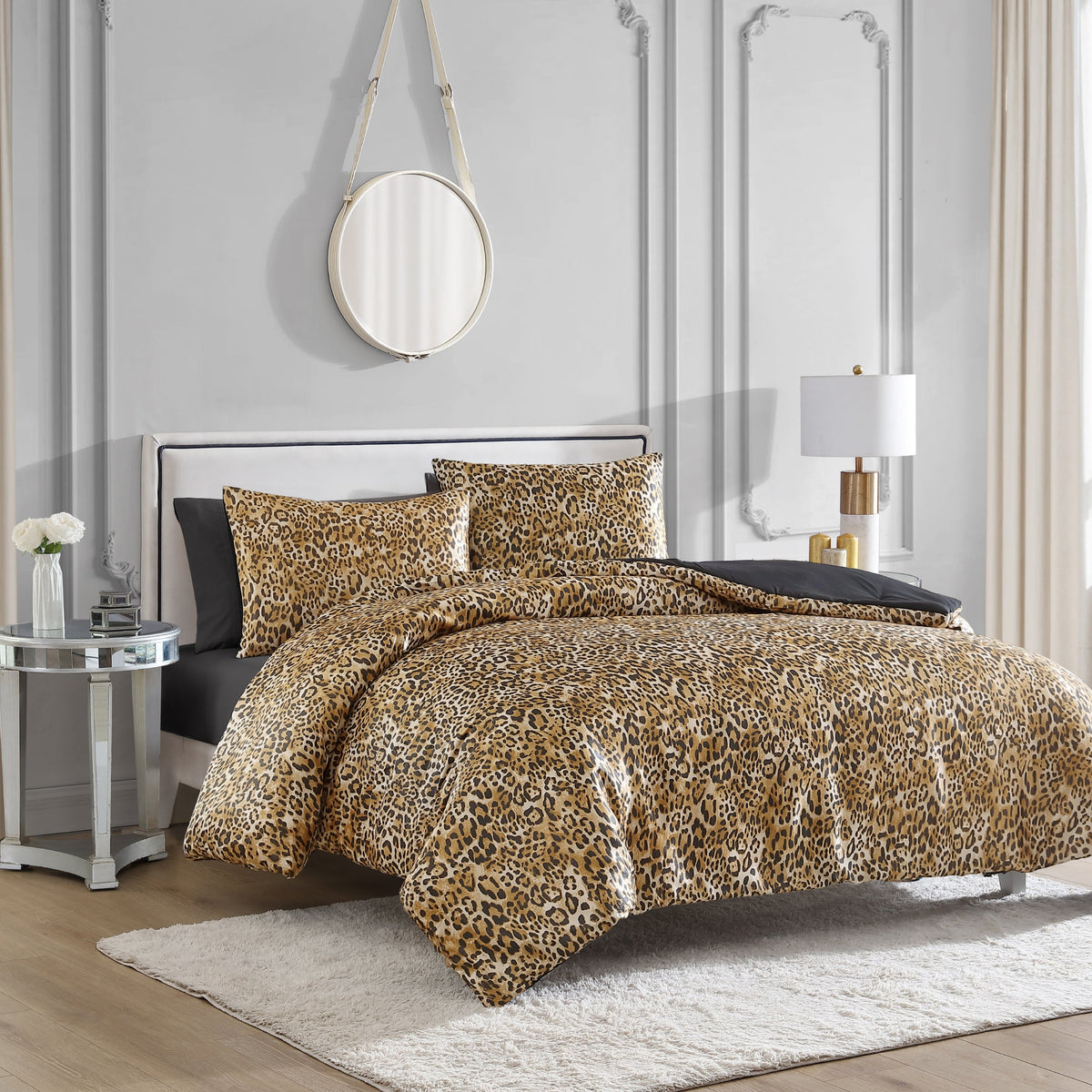 Monica Leopard Reversible Duvet Cover Set