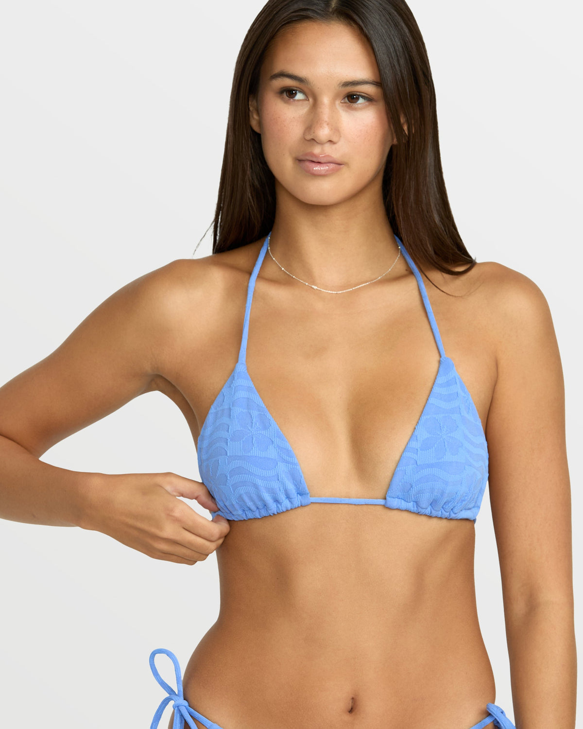 Women's Coco Halter Tri Bikini Top - Light Blue Acid
