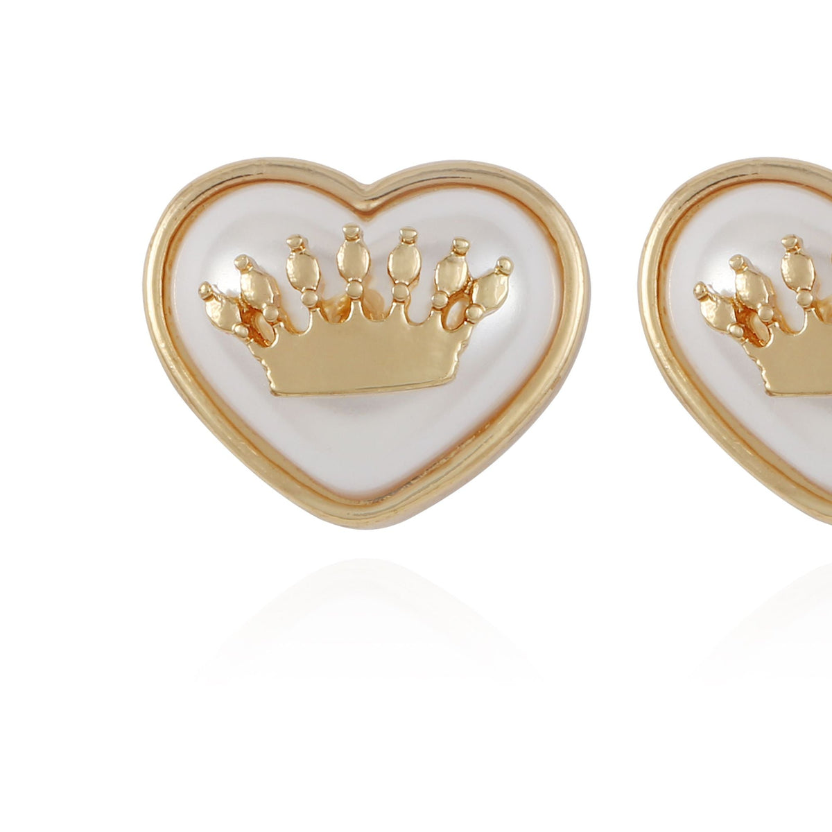 Crown in Heart Stud Earrings