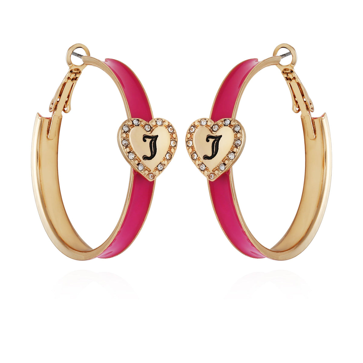 Monogram Heart Hoop Earrings