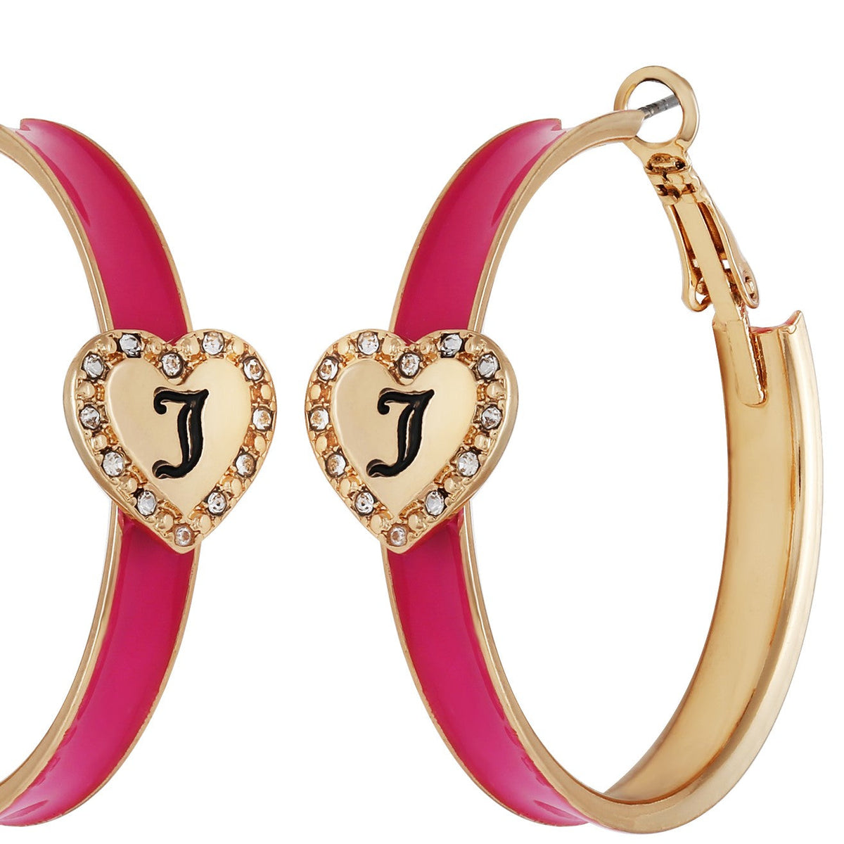 Monogram Heart Hoop Earrings