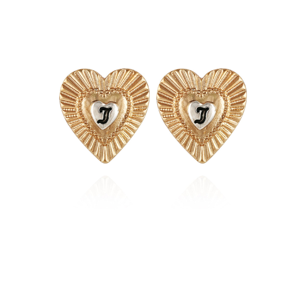 Heart Button Earrings