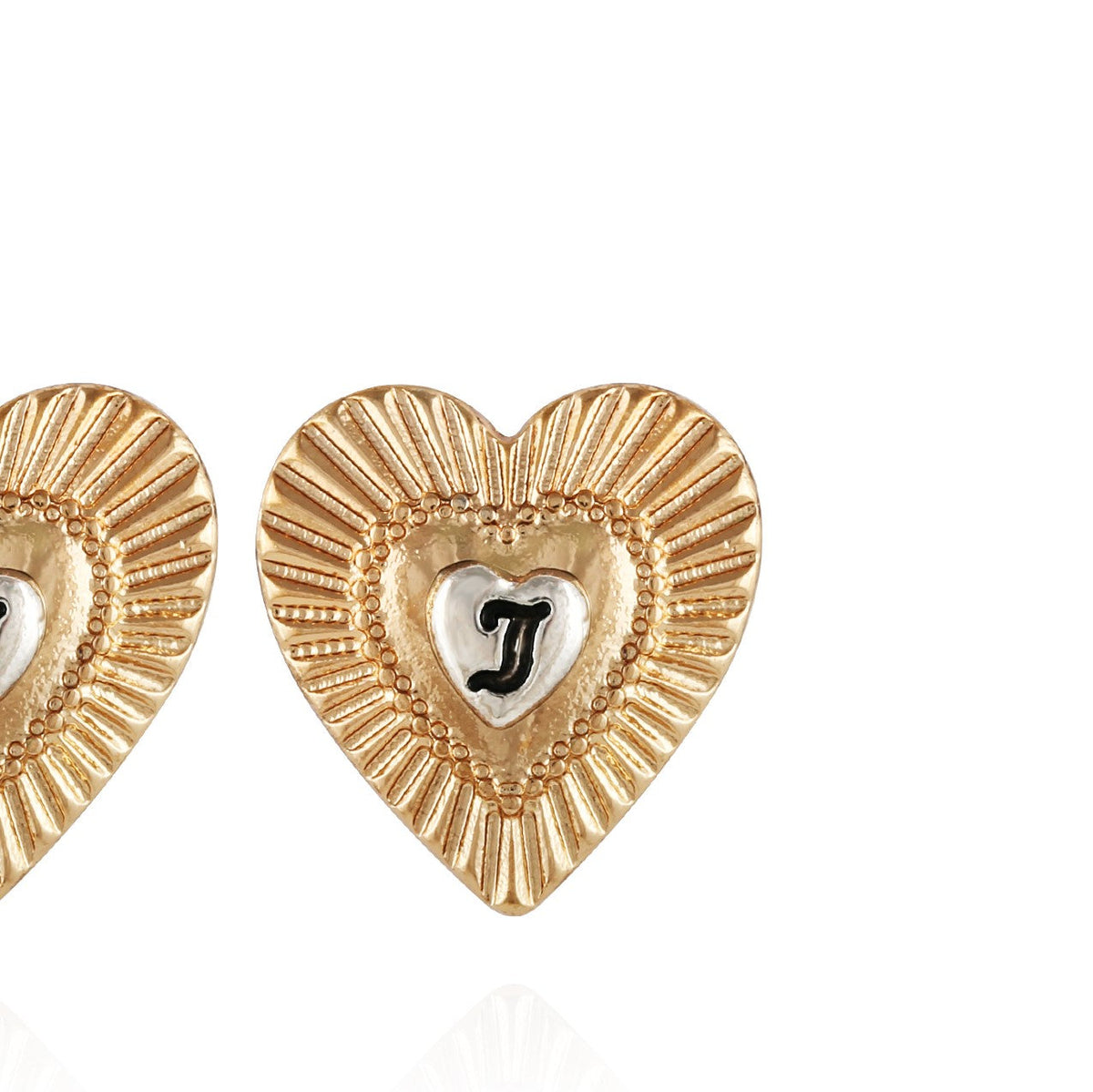 Heart Button Earrings