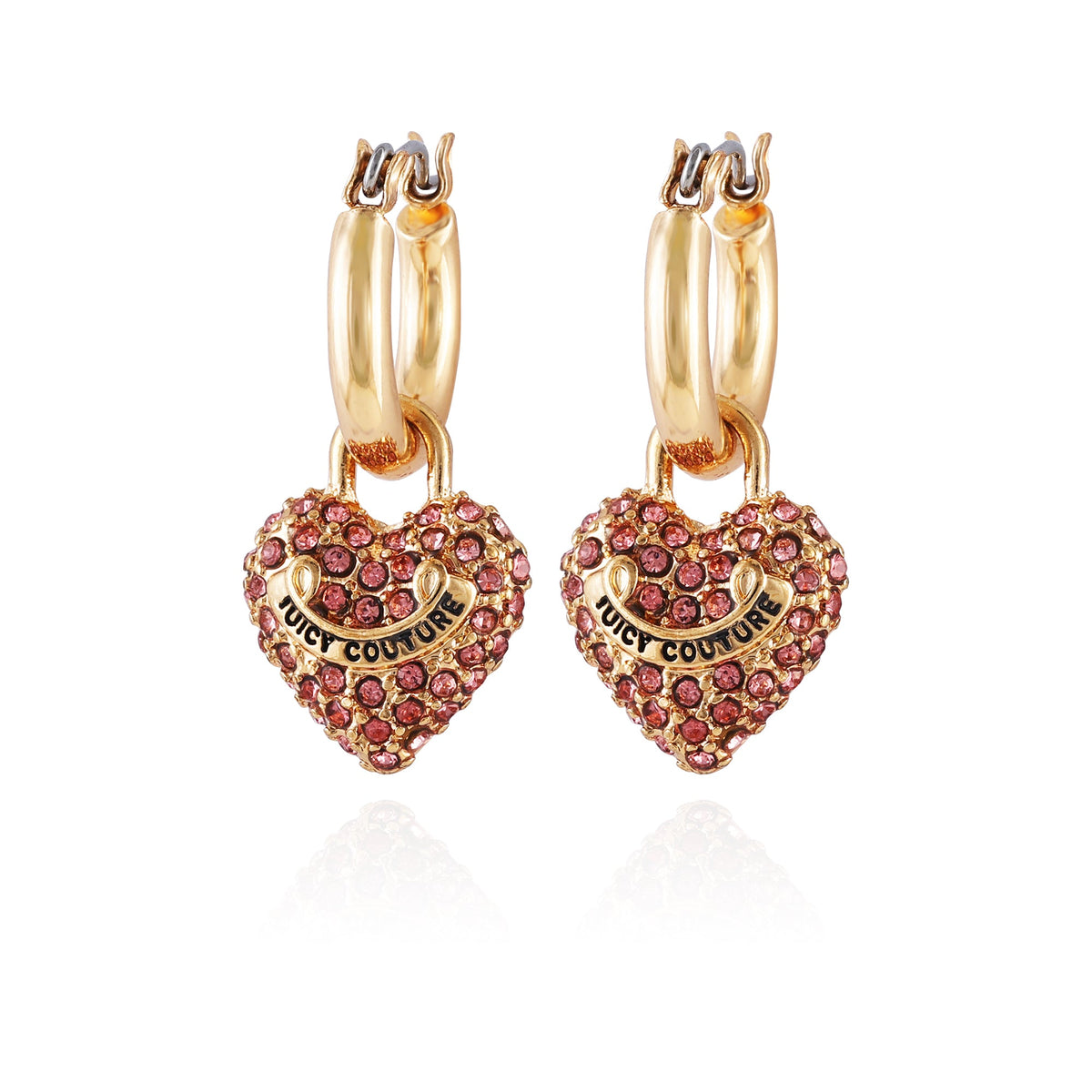 Bling Heart Hoop Earrings