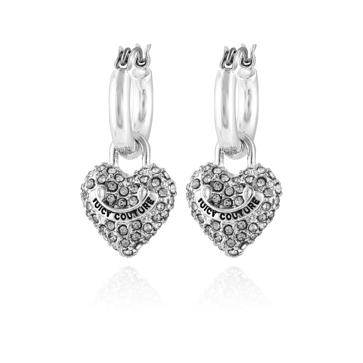 Bling Heart Hoop Earrings