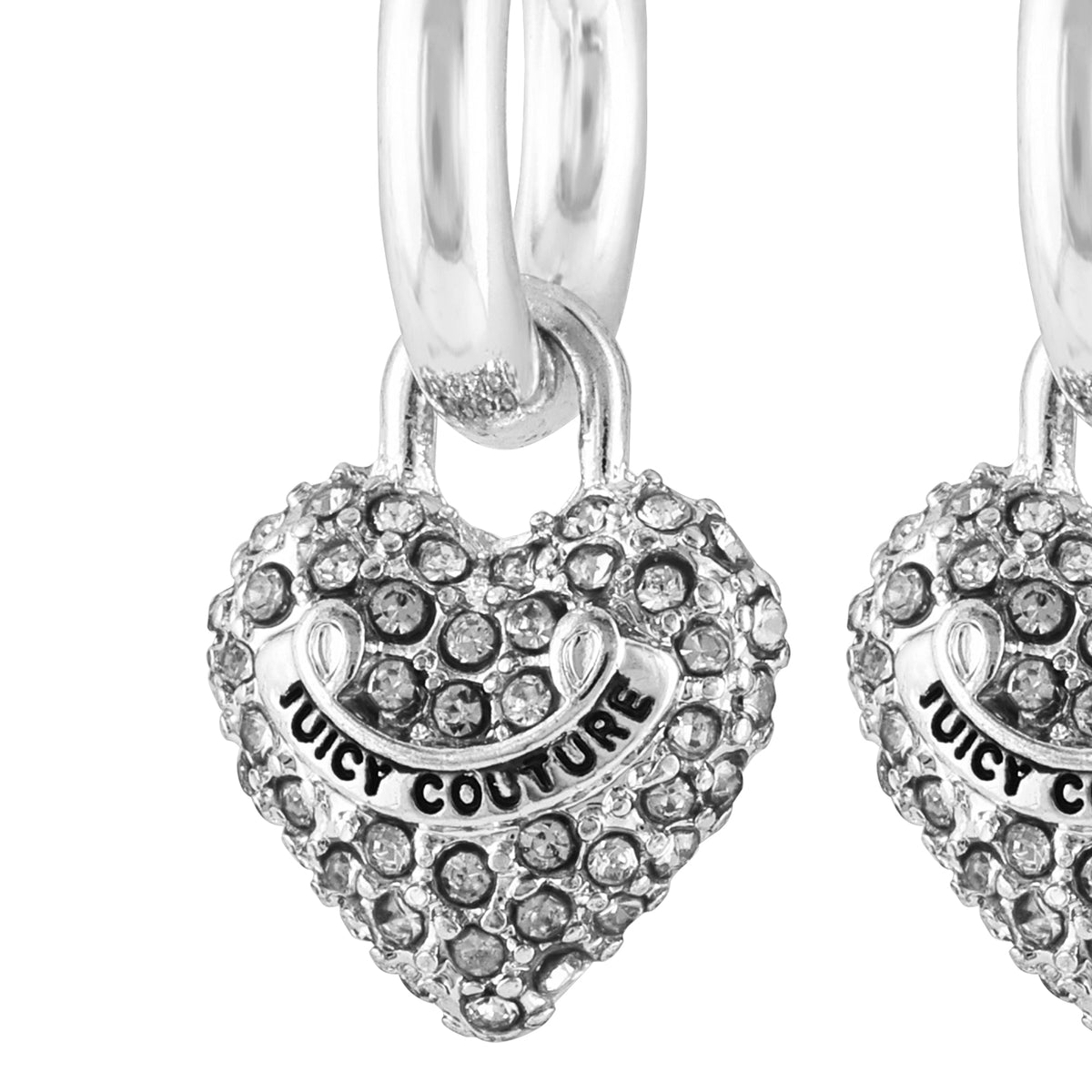 Bling Heart Hoop Earrings