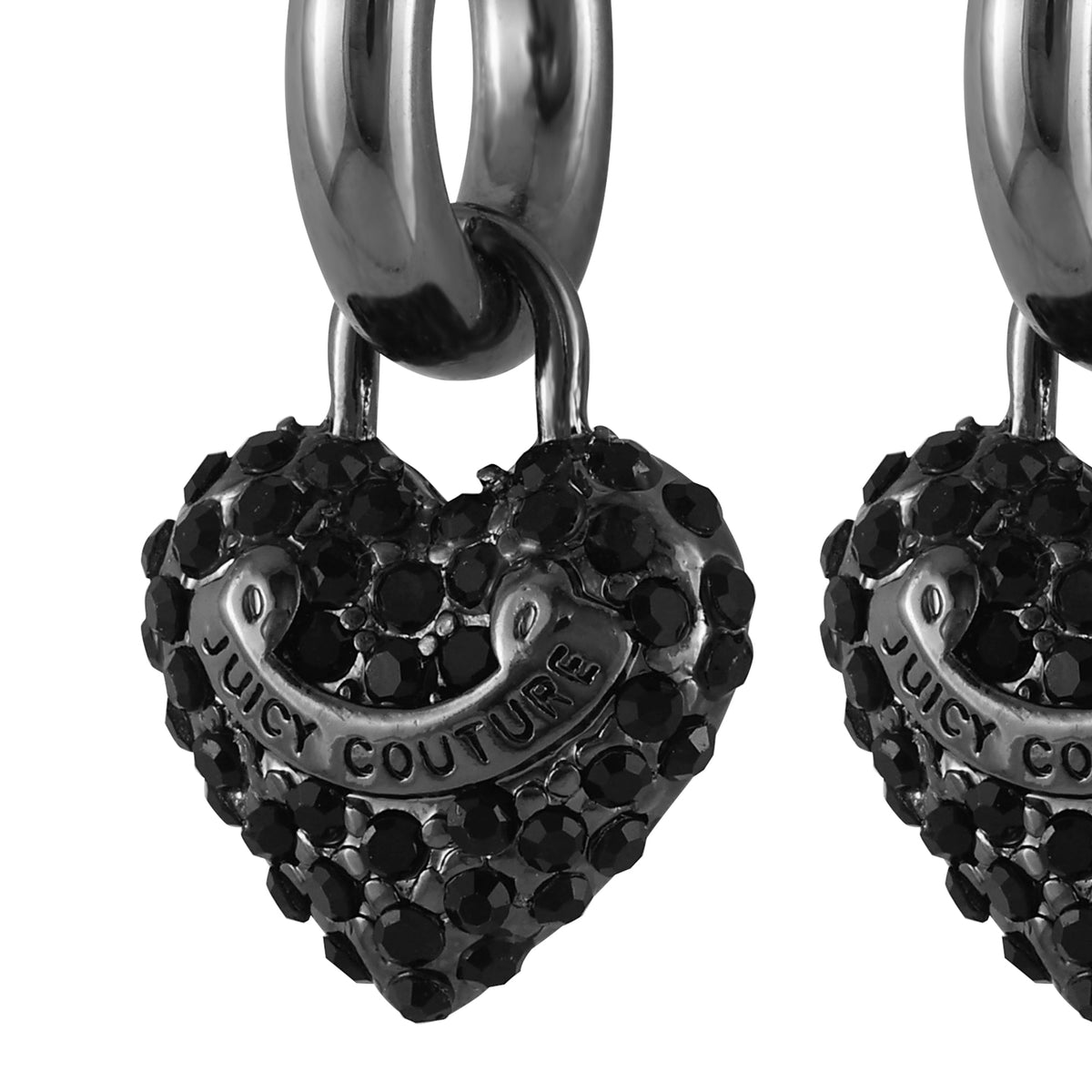 Bling Heart Hoop Earrings