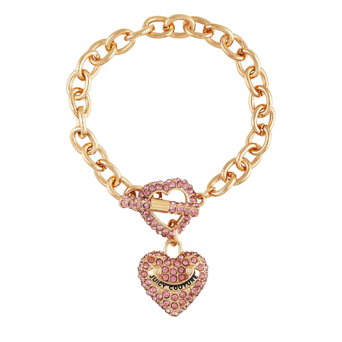 Bling Heart Pendant Charm Bracelet