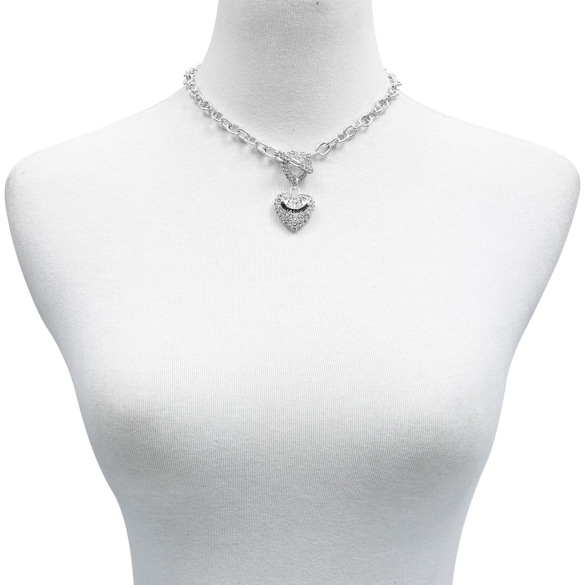 Bling Heart Pendant Charm Necklace