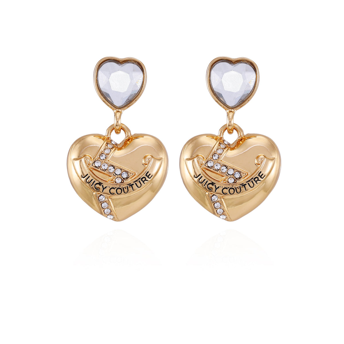 Glass Heart Drop Earrings