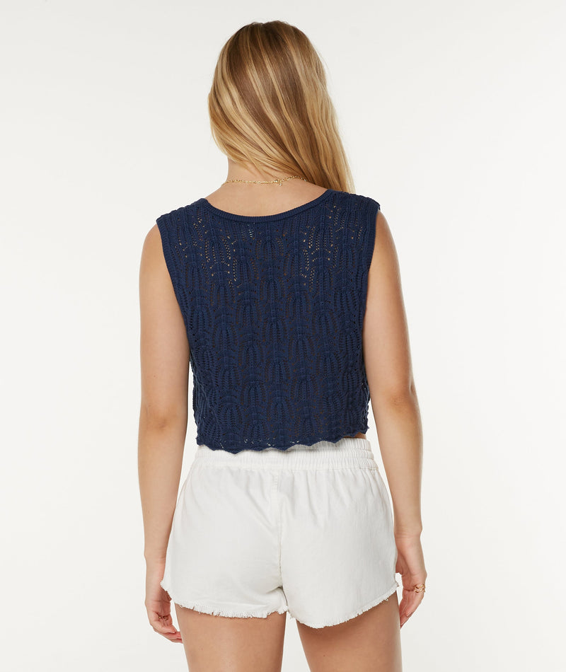 Beach Bound Crochet Vest Sweater