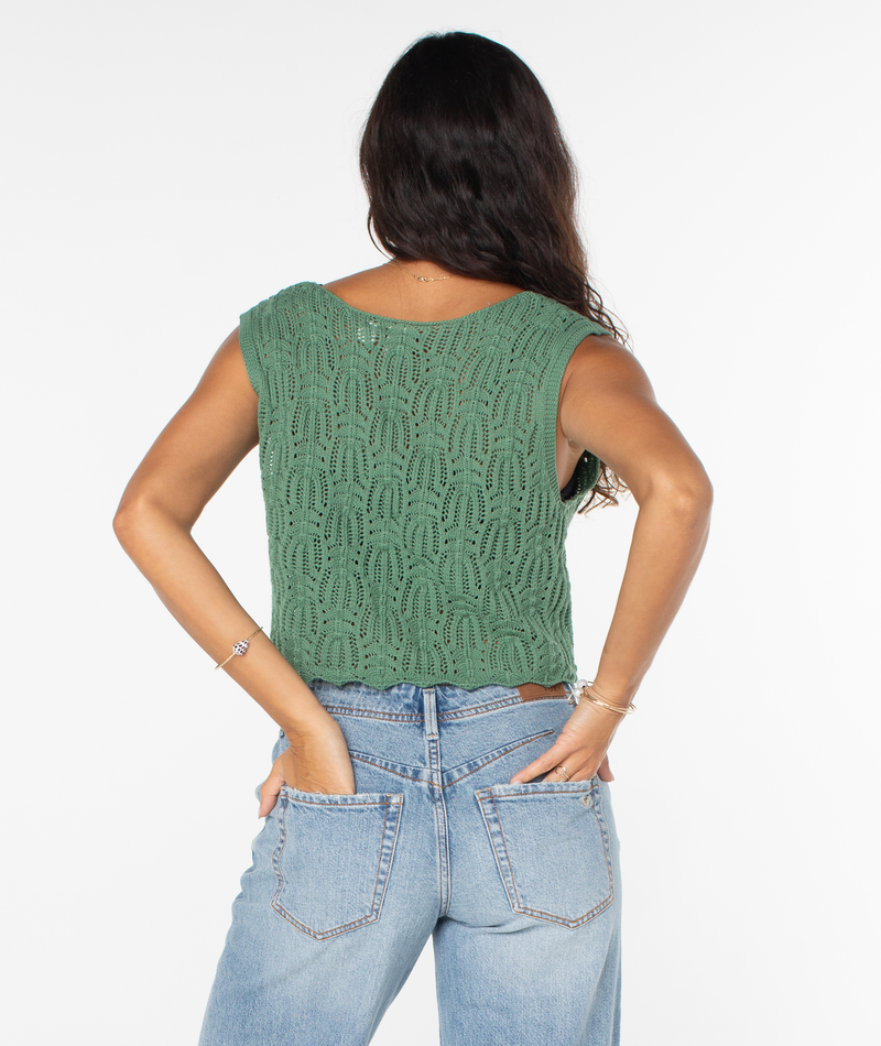 Beach Bound Crochet Vest Sweater - Roxy