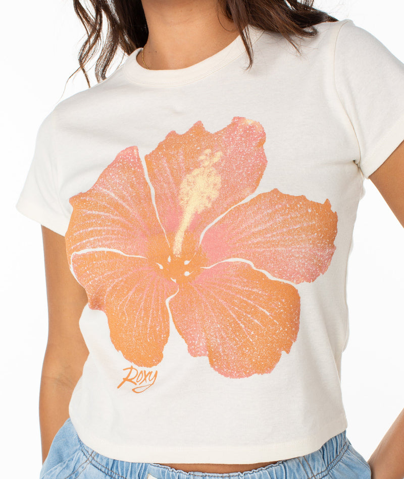 Hibiscus Spray 90S Baby Tee