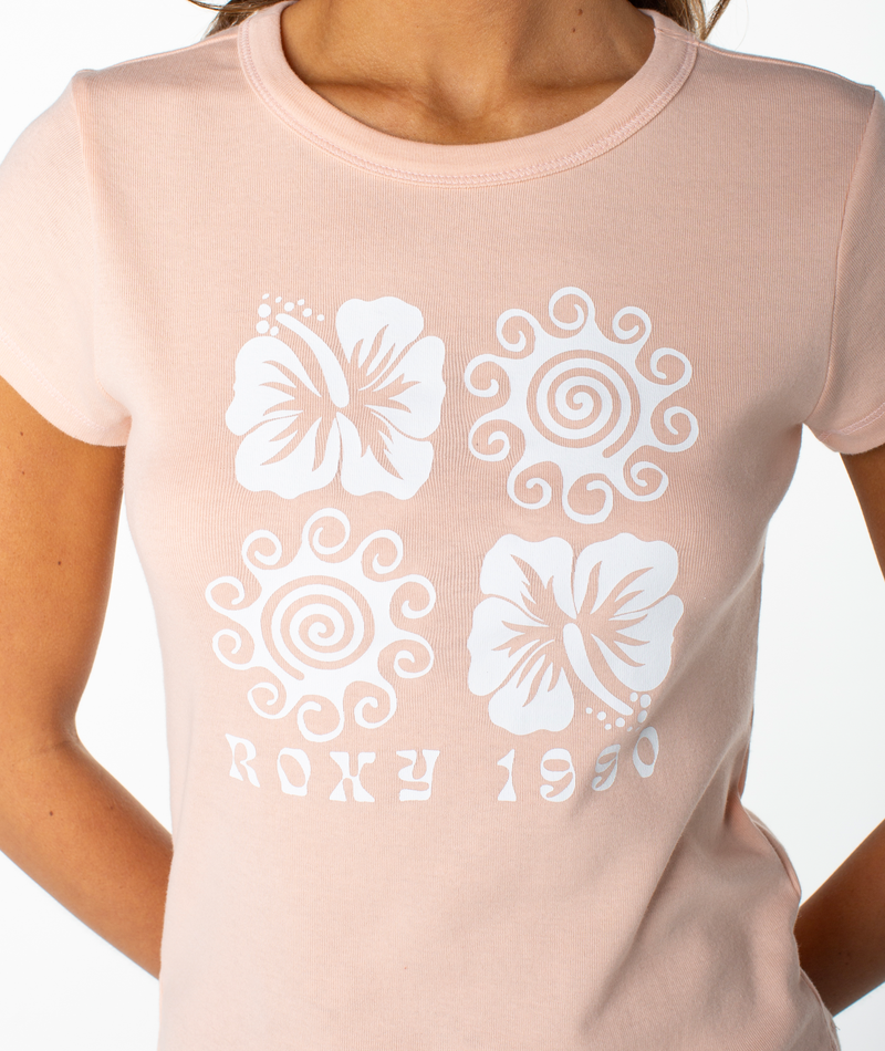 Hibiscus Swirl 90s Baby Tee