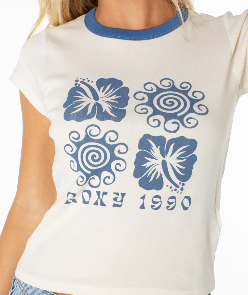 Hibiscus Swirl 90s Baby Tee
