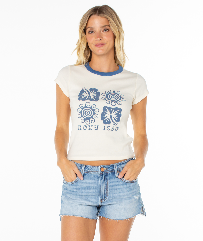 Hibiscus Swirl 90s Baby Tee