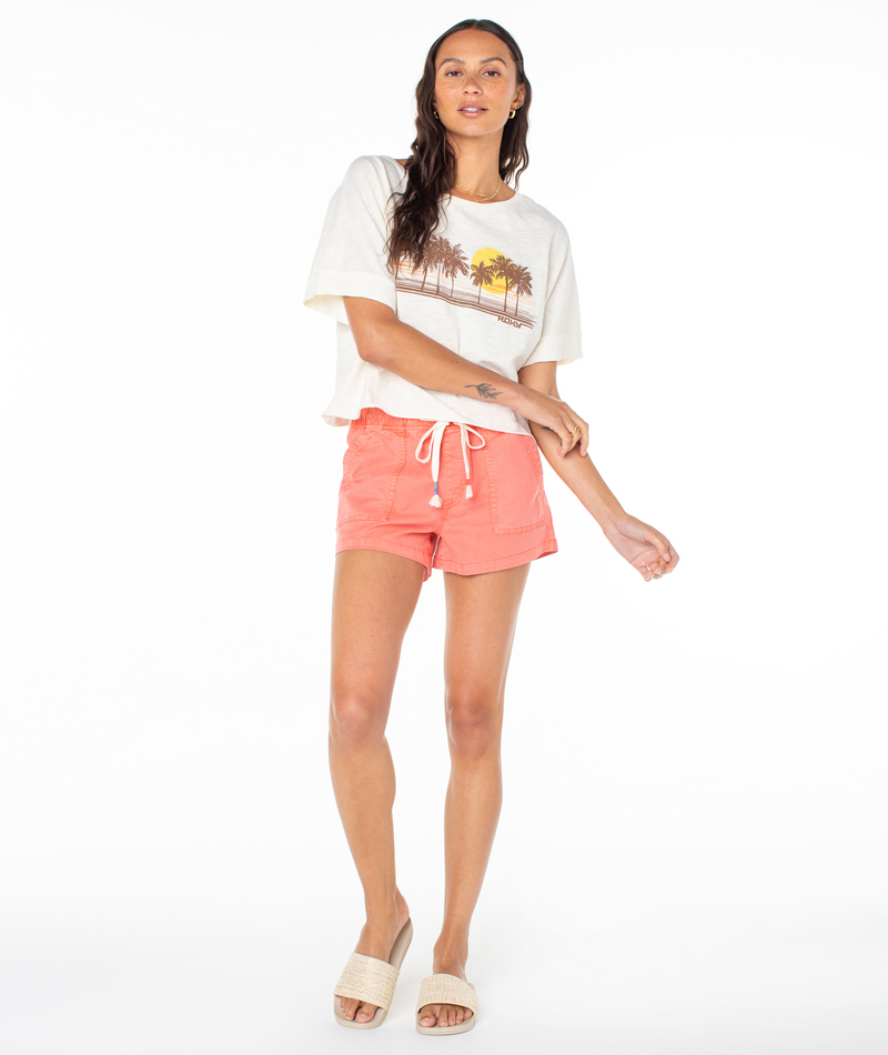 Palm Stripe Cropped Tee